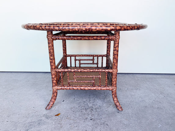 Tortoiseshell Rattan Side Table