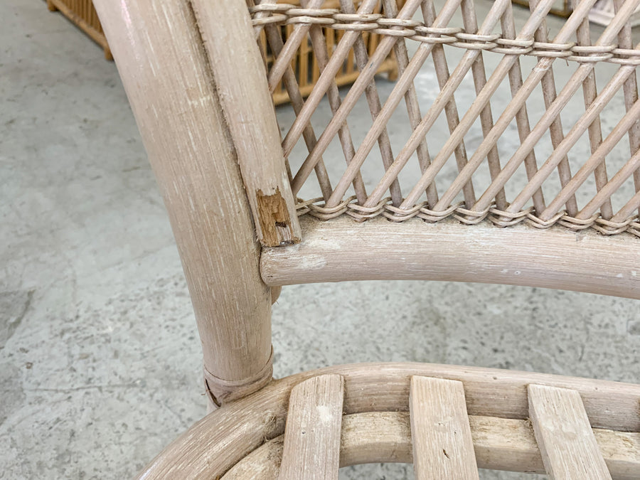Set of Four Balloon Back Rattan Chairs and Table