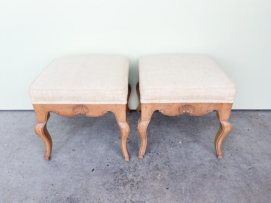 Pair of Shell Motif Stools