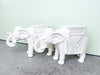 Pair of Modern White Ceramic Elephant Garden Seats