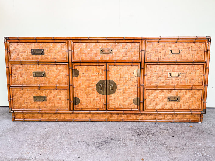 Island Style Woven Rattan Dresser