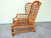 Wingback Rattan Chair and Ottoman