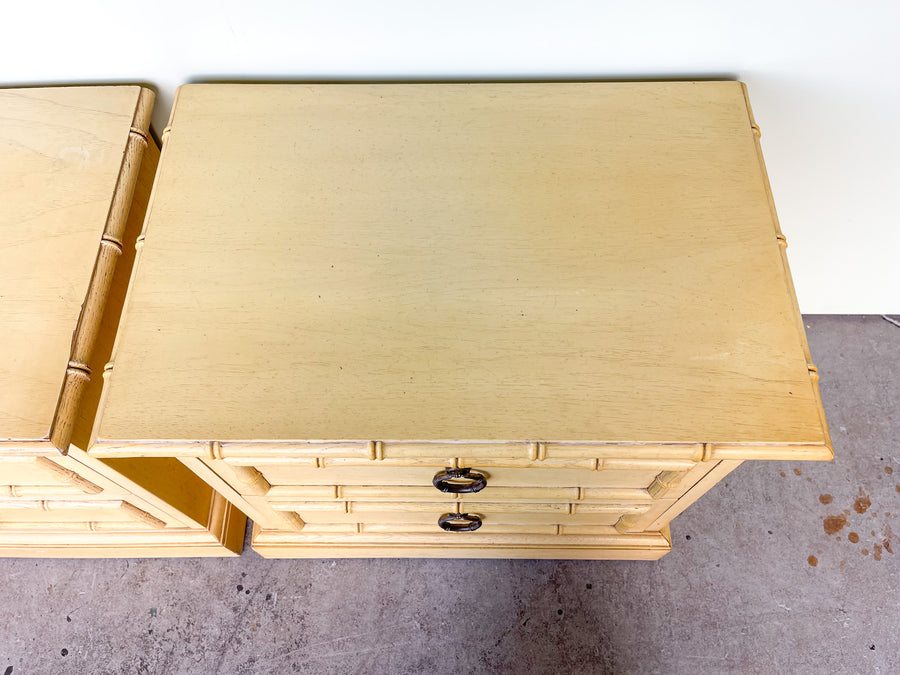 Pair of Faux Bamboo Nightstands