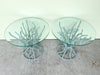 Pair of Faux Coral Iron Side Tables