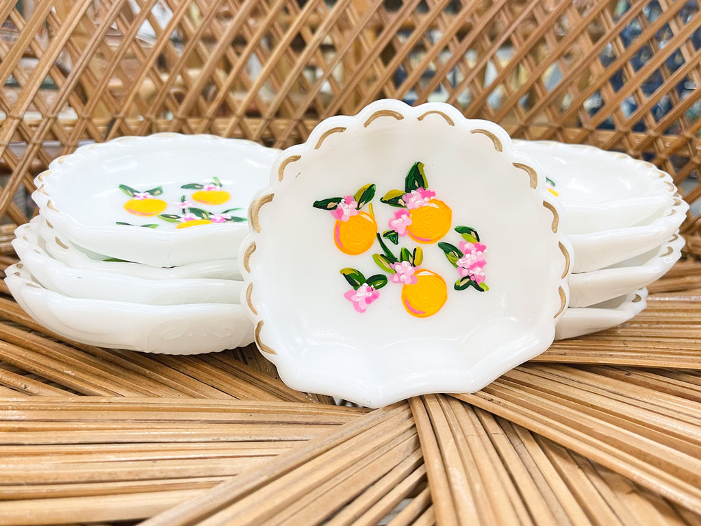 Hand Painted Florida Oranges Trinket Dish by Laura Dro