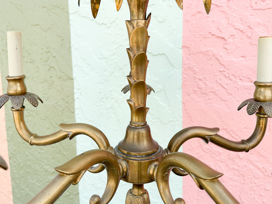 Fab Brass Palm Frond Chandelier