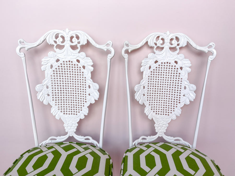 Pair of Palm Beachy Wrought Iron Chairs