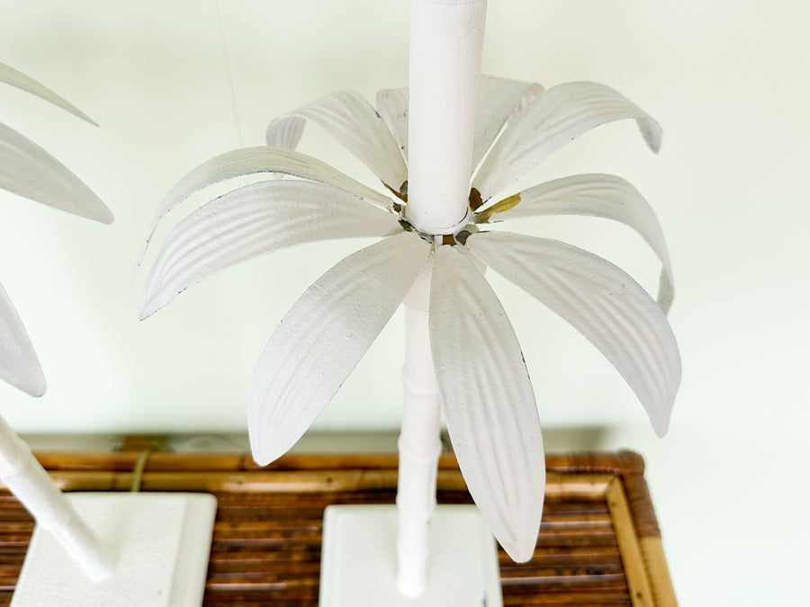 Pair of Tole Palm Tree Lamps