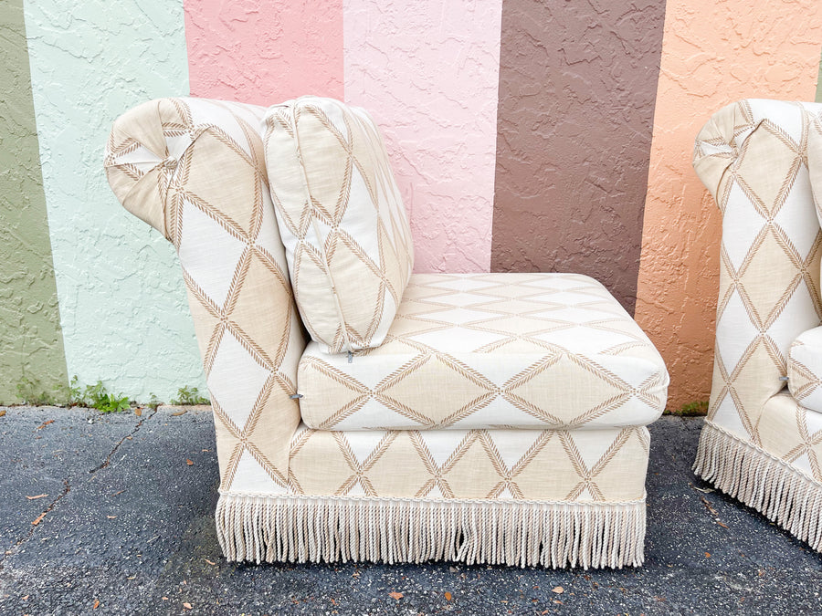 Pair of Fabulous Fringe Slipper Chairs