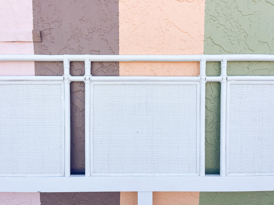Palm Beach Chic Painted Rattan King Headboard