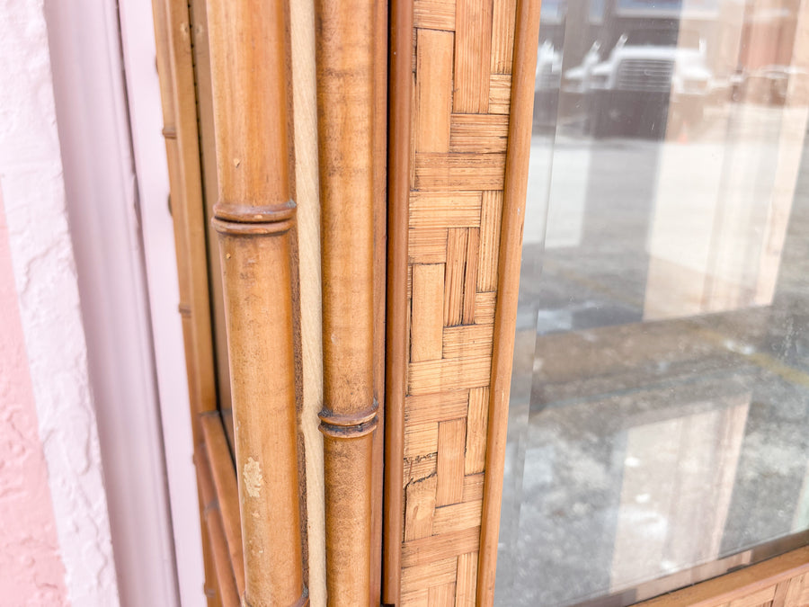 Faux Bamboo and Rattan Cabinet