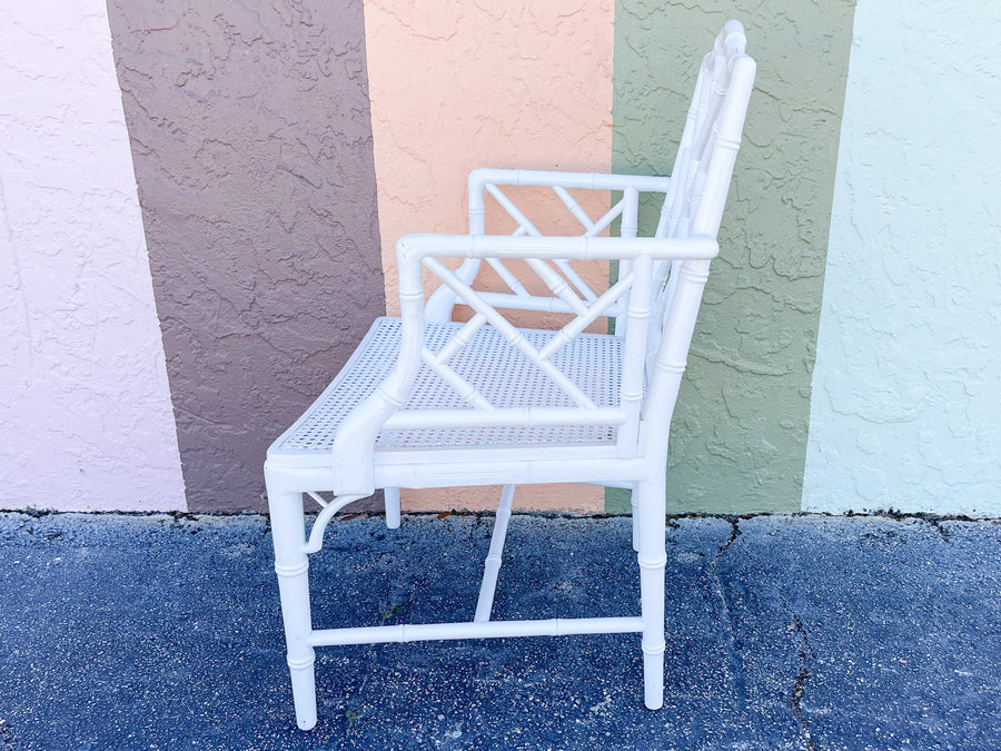 Pair of Painted Chippendale Arm Chairs