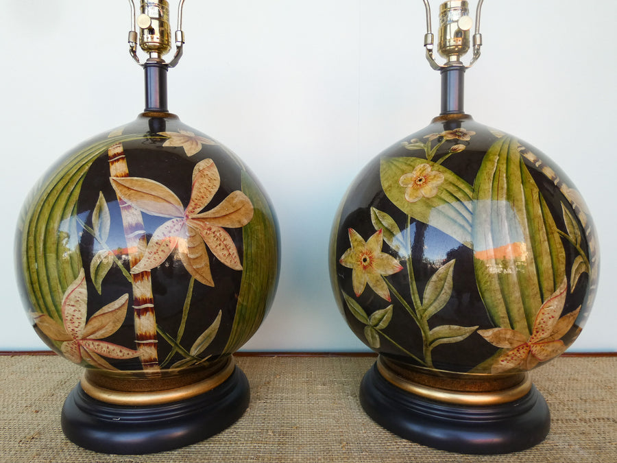 Pair of Orchid Lamps