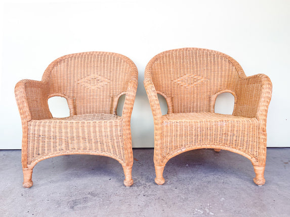 Pair of Wicker Arm Chairs