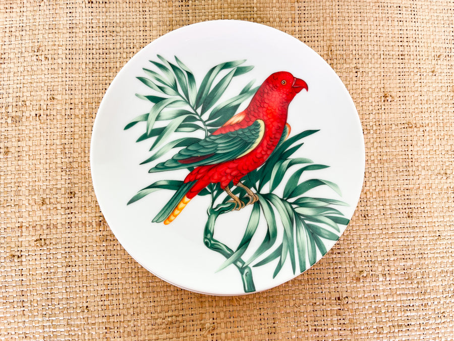 Set of Nine Festive Fitz and Floyd Bird Appetizer Plates