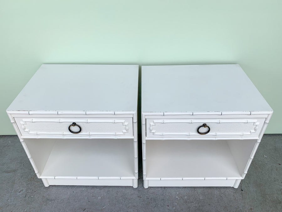 Pair of Faux Bamboo Nightstands