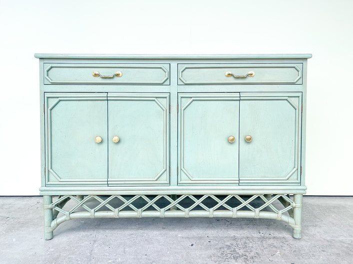 Seafoam Ficks Reed Rattan Server