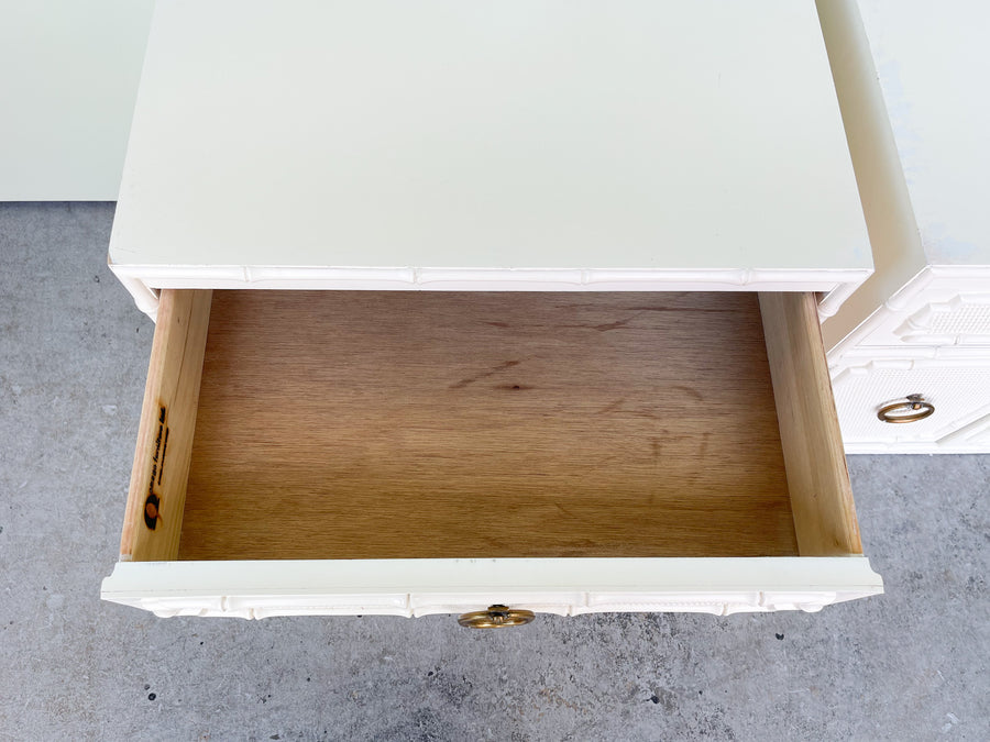 Pair of Faux Bamboo Omega Nightstands
