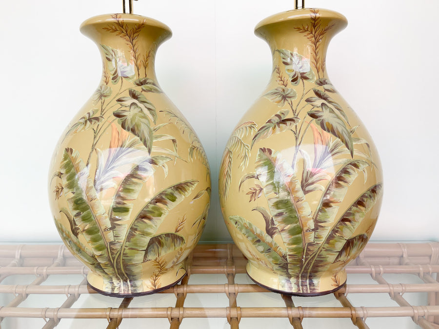 Pair of Tropical Chartreuse Lamps