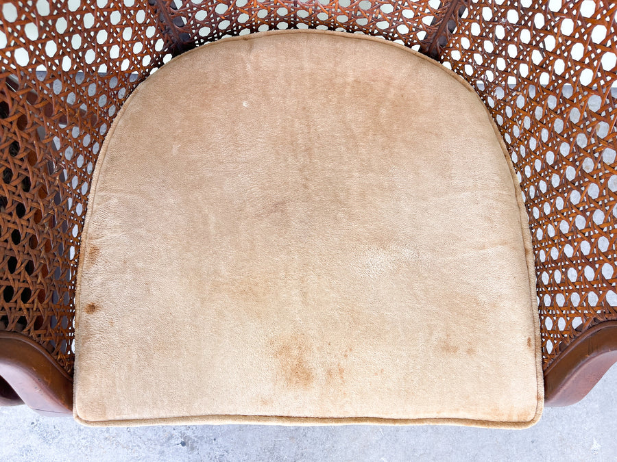 Pair of Cane Back Barrel Chairs
