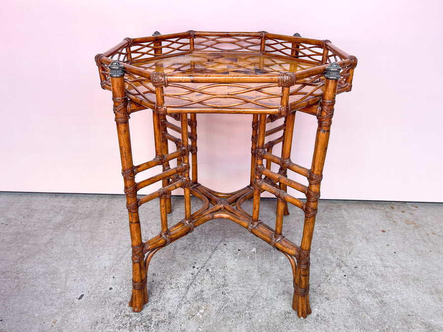 Pair of Island Chic Rattan Side Tables