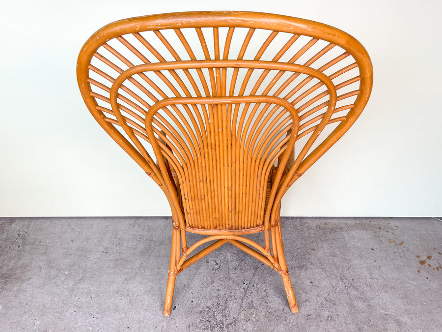 Old Florida Rattan Fan Back Chair