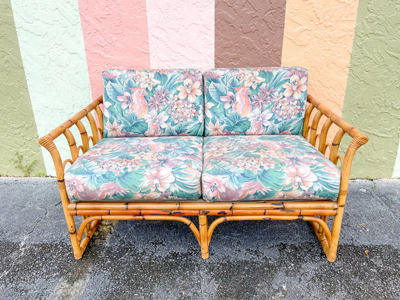 Old Florida Rattan Loveseat