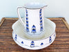 Blue and White Bowl and Pitcher