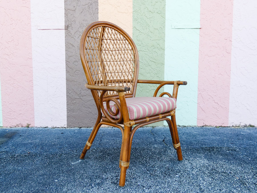 Pair of Rattan Balloon Back Chairs