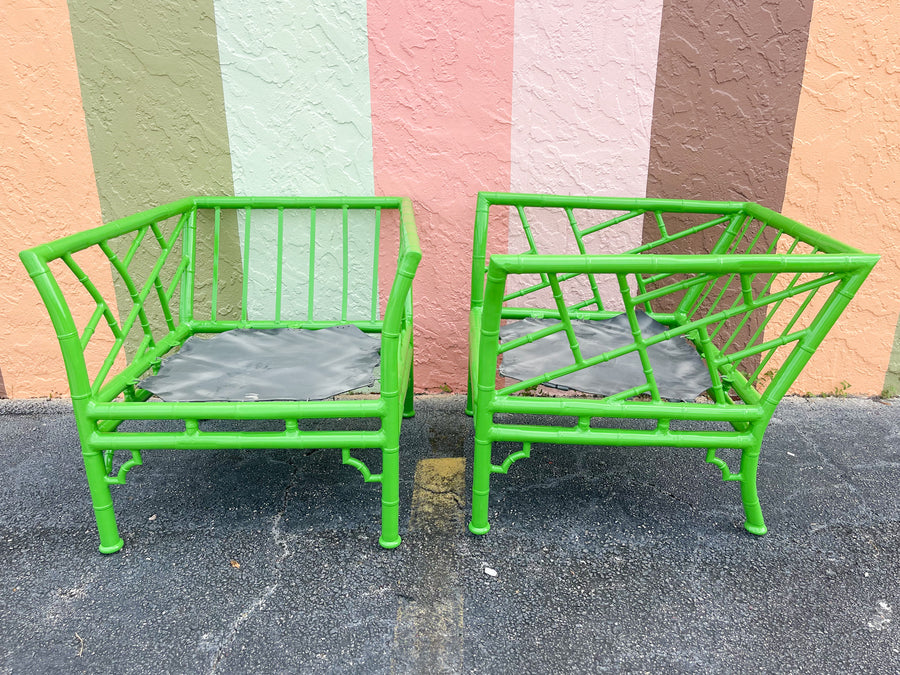 Pair of Meadowcraft Faux Bamboo Chairs