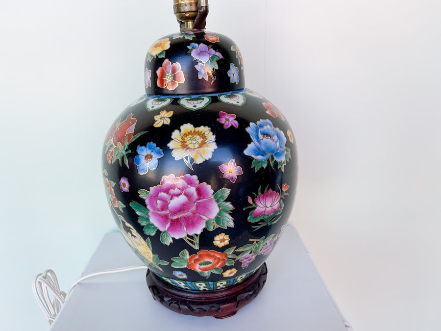 Colorful Floral Porcelain Lamp