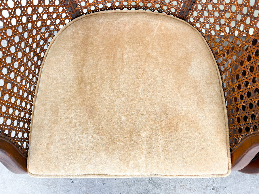 Pair of Cane Back Barrel Chairs