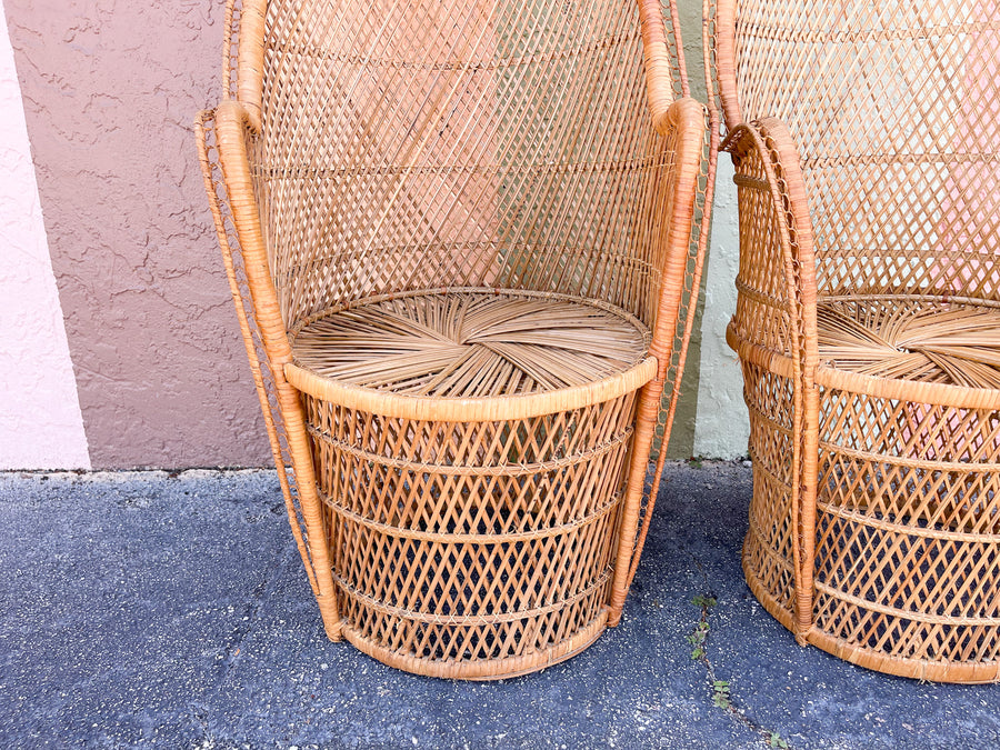 Pair of Fab Island Chic Rattan Chairs