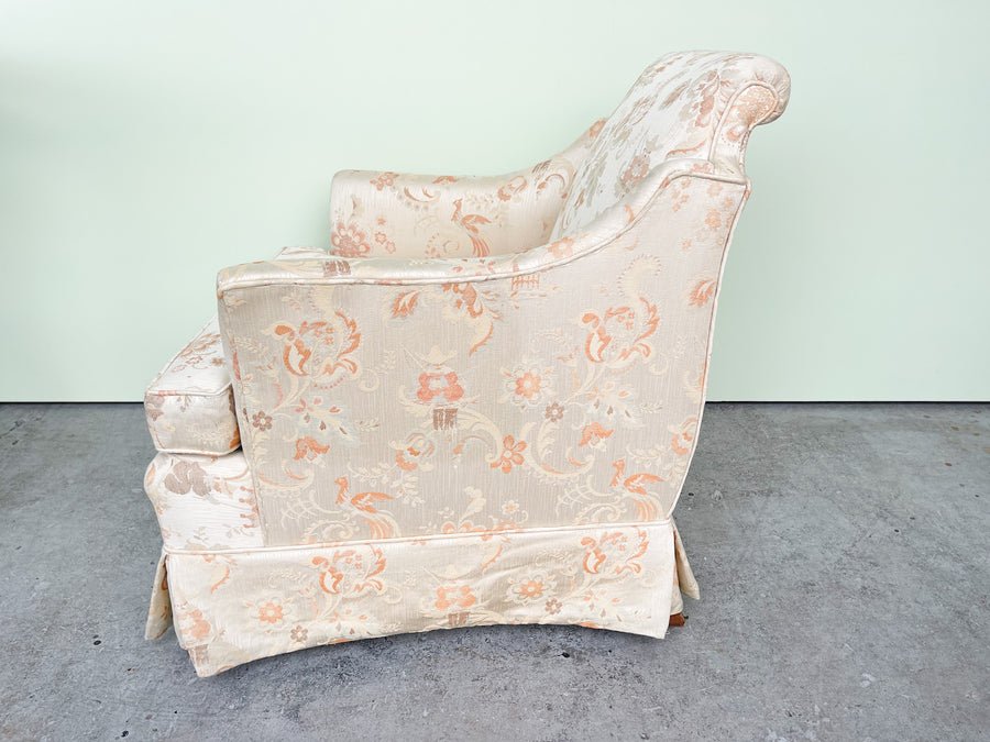 Palm Beach Chic Upholstered Pagoda Arm Chair