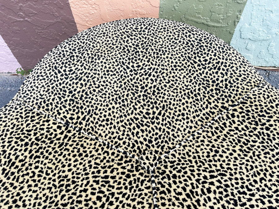 Oversized Cheetah Ottoman on Casters