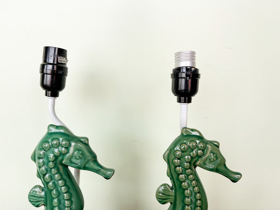 Pair of Adorable Seahorse Lamps
