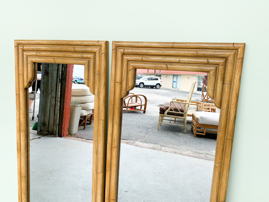 Pair of Faux Bamboo Mirrors