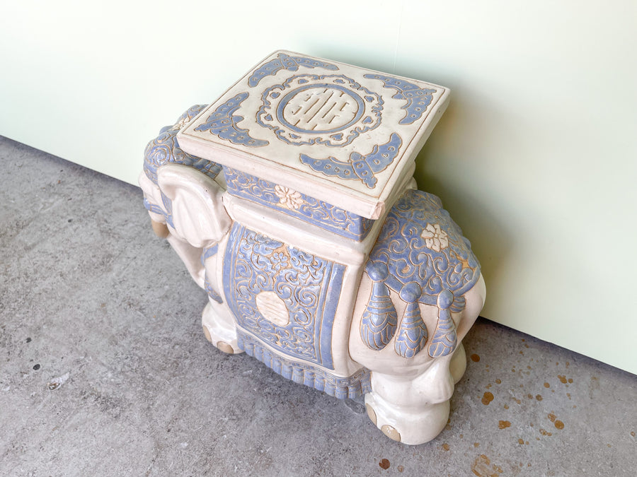 Pair of Blue And White Elephants
