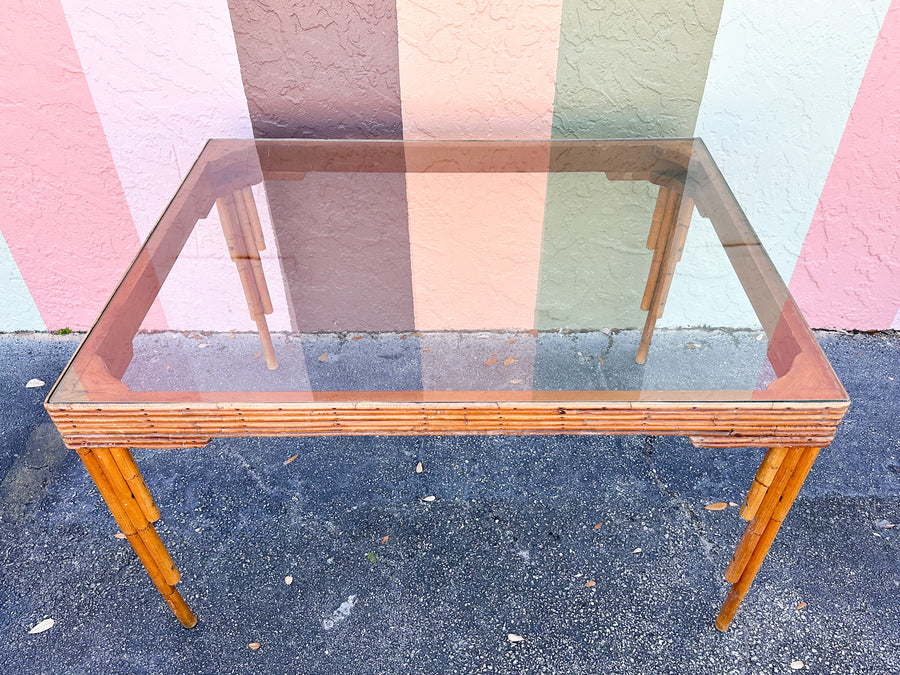 Art Deco Style Rattan Dining Table