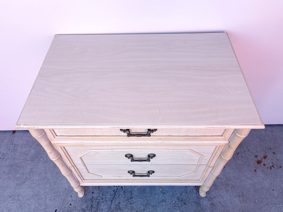 Faux Bamboo Oversized Nightstand