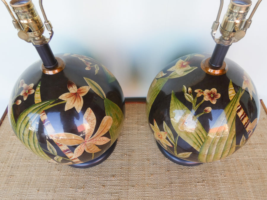 Pair of Orchid Lamps