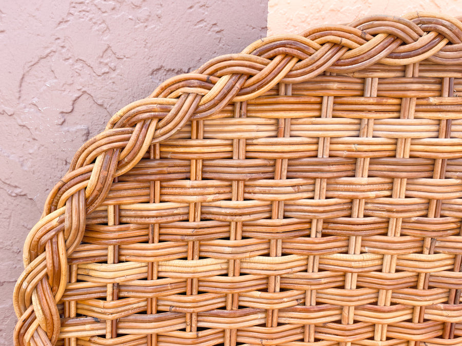 Pair of Braided Wicker Twin Headboards