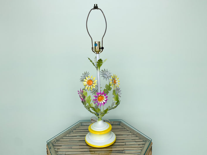 Colorful Floral Tole Lamp