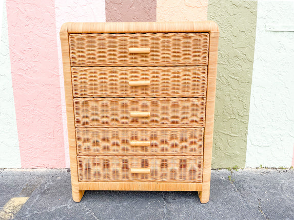 Coastal Rattan Tall Chest