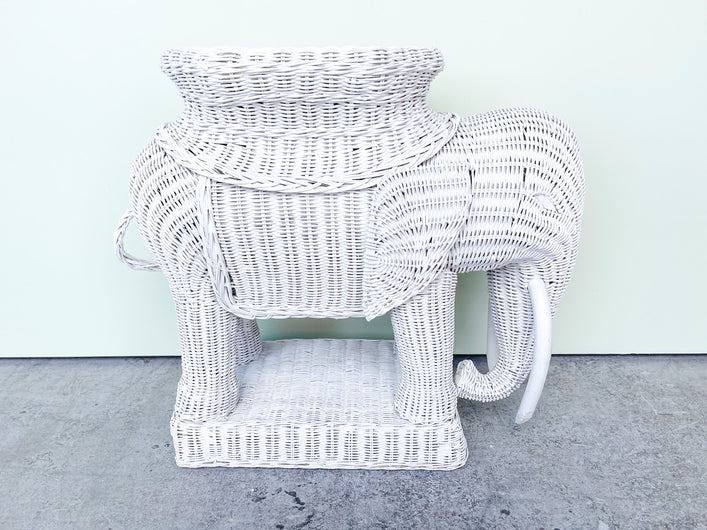 Wicker Elephant Garden Seat