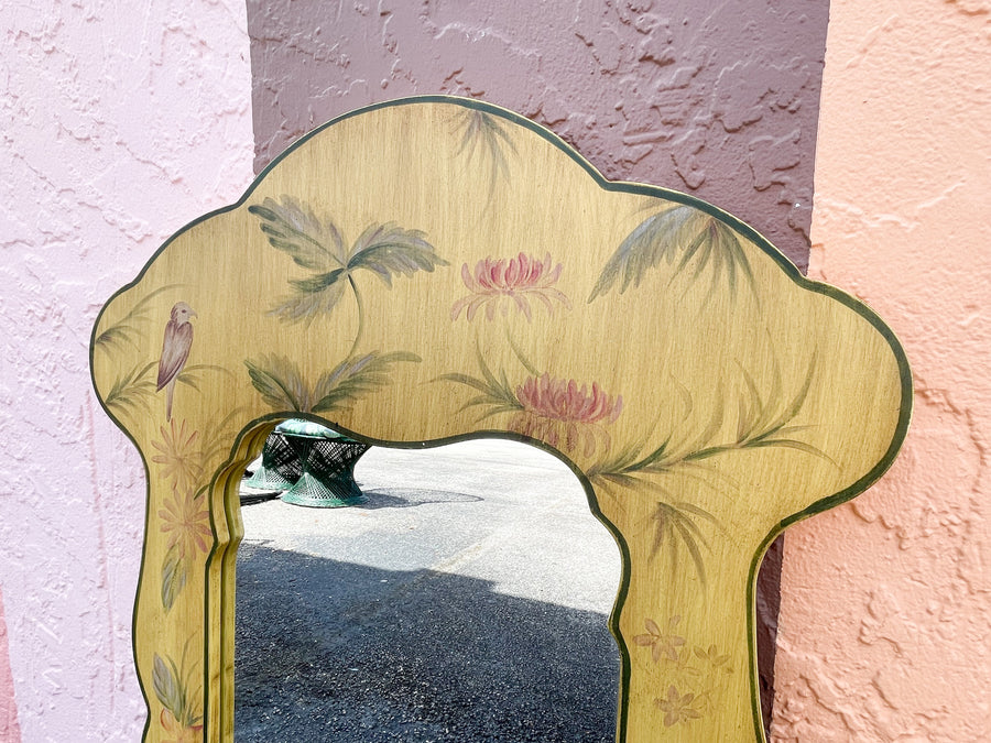 Palm Beach Chic Painted Bird Mirror