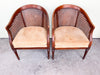 Pair of Cane Back Barrel Chairs