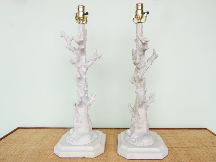 Pair of Faux Coral Lamps