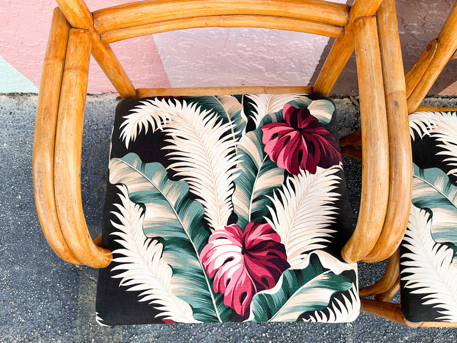 Warehouse Wedneday: Set of Four Old Florida Rattan Dining Chairs