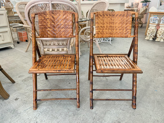 Pair of Two Tortoiseshell Folding Chairs